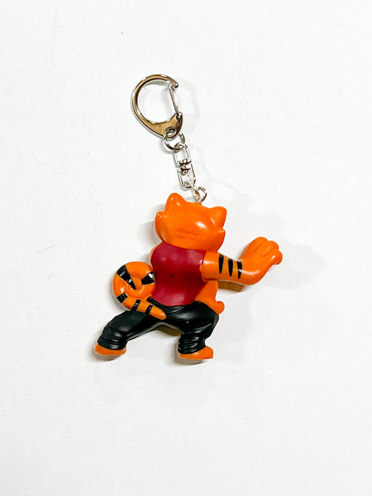Fierce Tiger Martial Artist Upcycled Toy Keychain