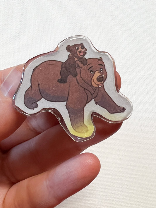 Bear Pin Bundle | Handmade Upcycled Book Art Pins | Woodland Animal Accessory