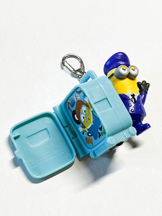 Upcycled Yellow Pilot-Inspired Character Keychain – Handmade Eco-Friendly Charm