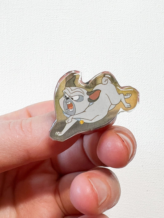 Pug Pin | Handmade Upcycled Book Art Pin | Cute Dog Accessory for Pin Collectors