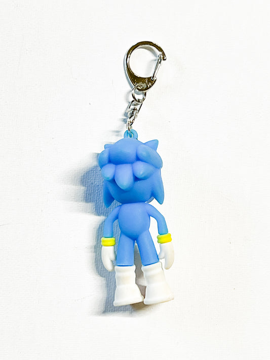 Upcycled Blue Hedgehog Keychain