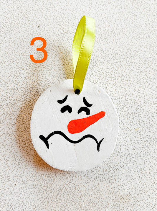 Snowman Face Handmade Christmas Ornaments Versions 3-5