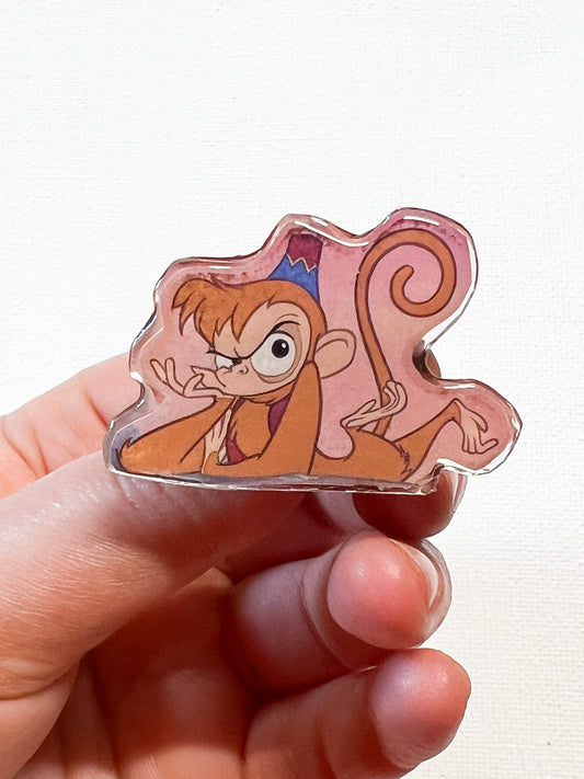 Grumpy Monkey Pin | Handmade Upcycled Book Art Pin | Funny Animal Accessory for Pin Collectors