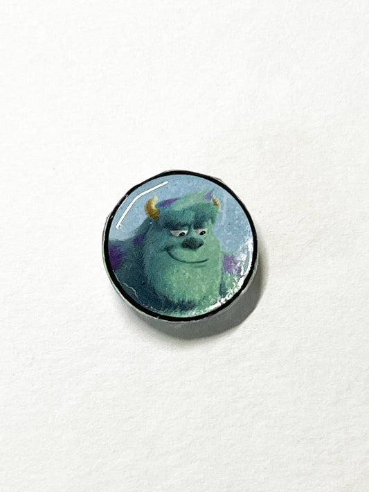 Upcycled Monster Pin | Handmade Book Art Enamel-Style Pin | Sustainable Accessory