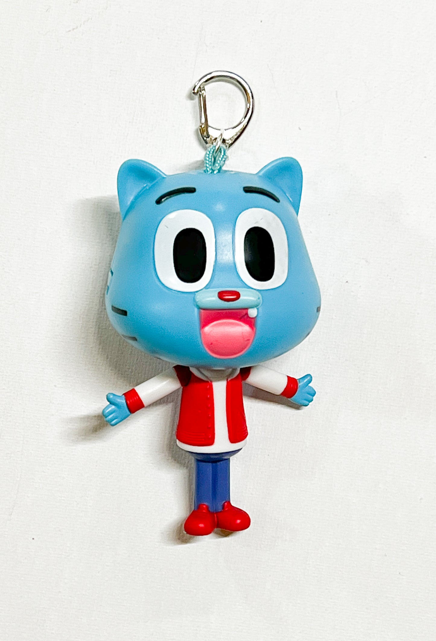 Blue Cartoon Cat Upcycled Toy Keychain