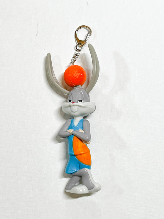 Upcycled Playful Bunny Keychain – Space-Inspired Toy Accessory