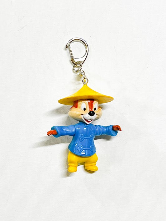 Mischievous Chipmunk Upcycled Toy Keychain