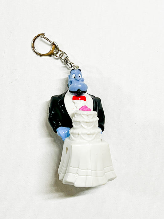 Blue Wish-Granting Spirit Wedding Cake Upcycled Toy Keychain