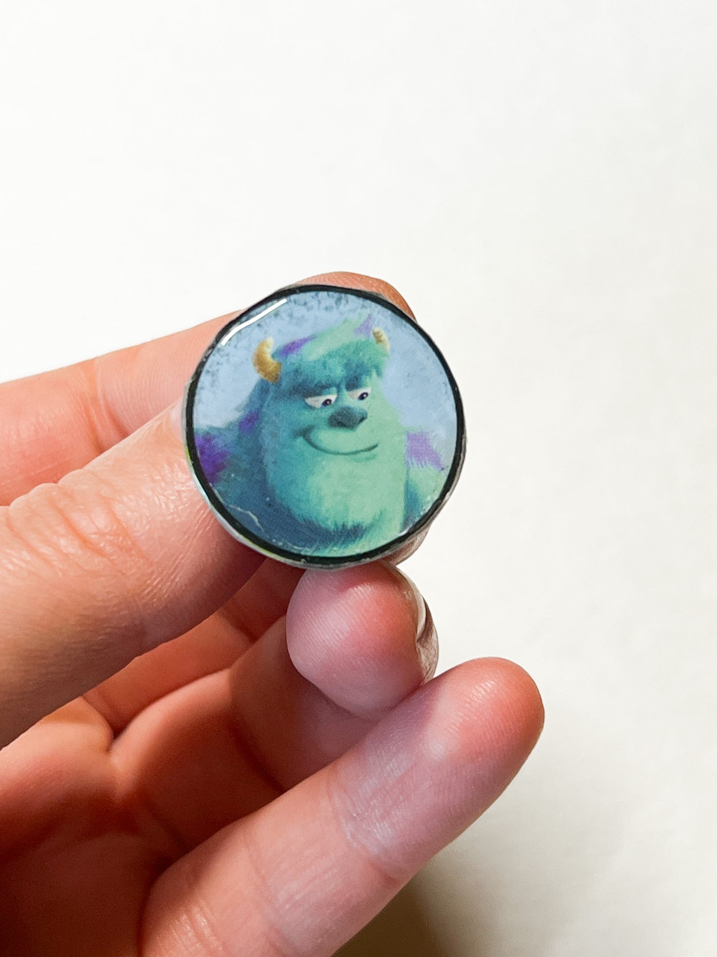 Upcycled Monster Pin | Handmade Book Art Enamel-Style Pin | Sustainable Accessory