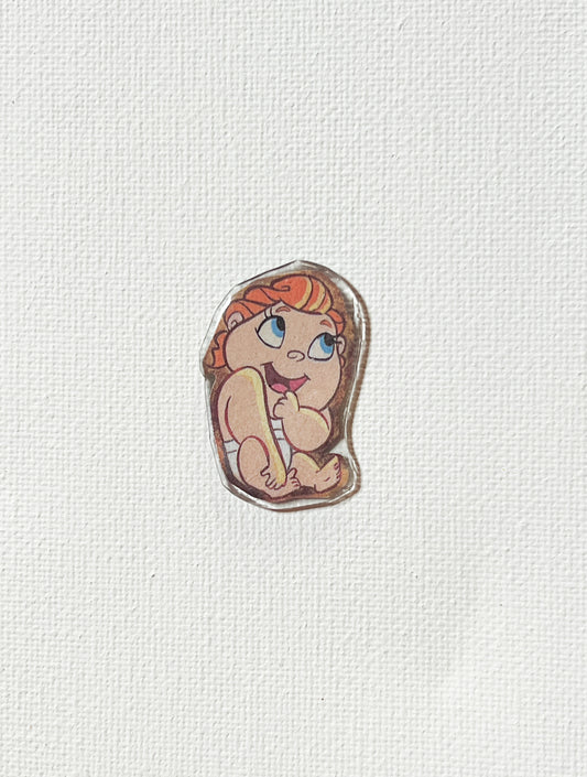 Upcycled Mythology Baby Hero Pin | Handmade Book Page Art Pin