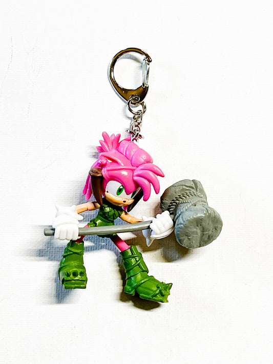 Upcycled Pink Hedgehog Keychain