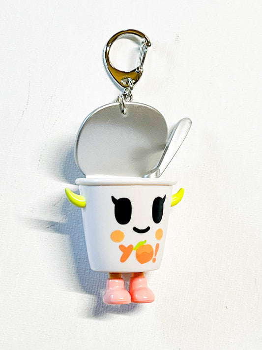 Upcycled Kawaii Yogurt Keychain