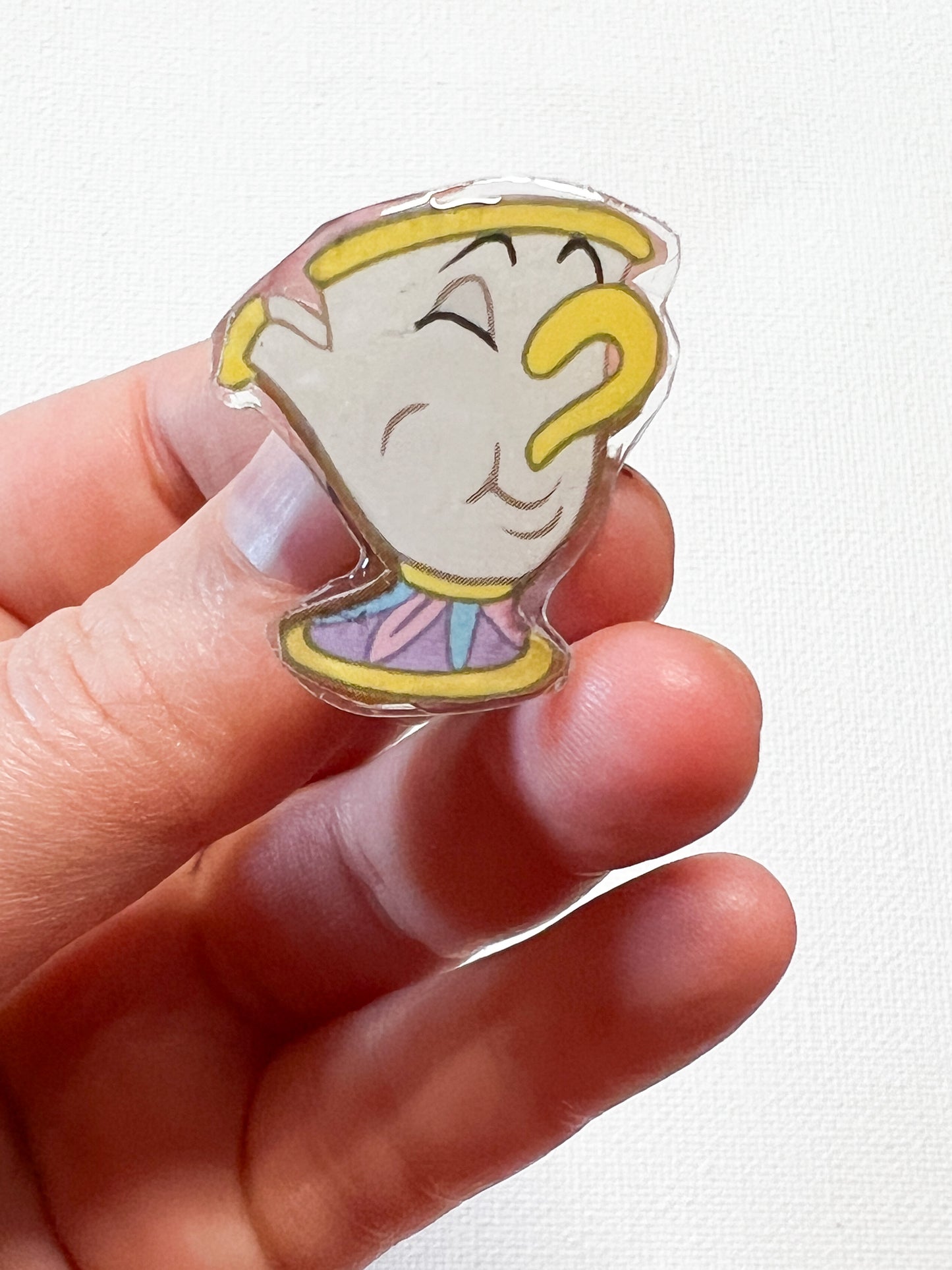 Tea Cup Pin | Handmade Upcycled Book Art Pin | Cottagecore Accessory for Pin Collectors