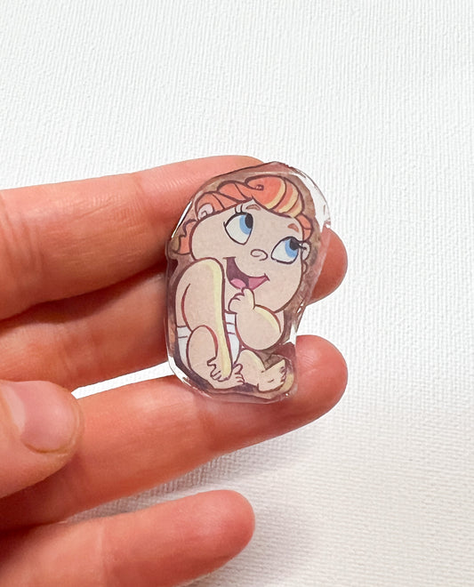 Upcycled Mythology Baby Hero Pin | Handmade Book Page Art Pin