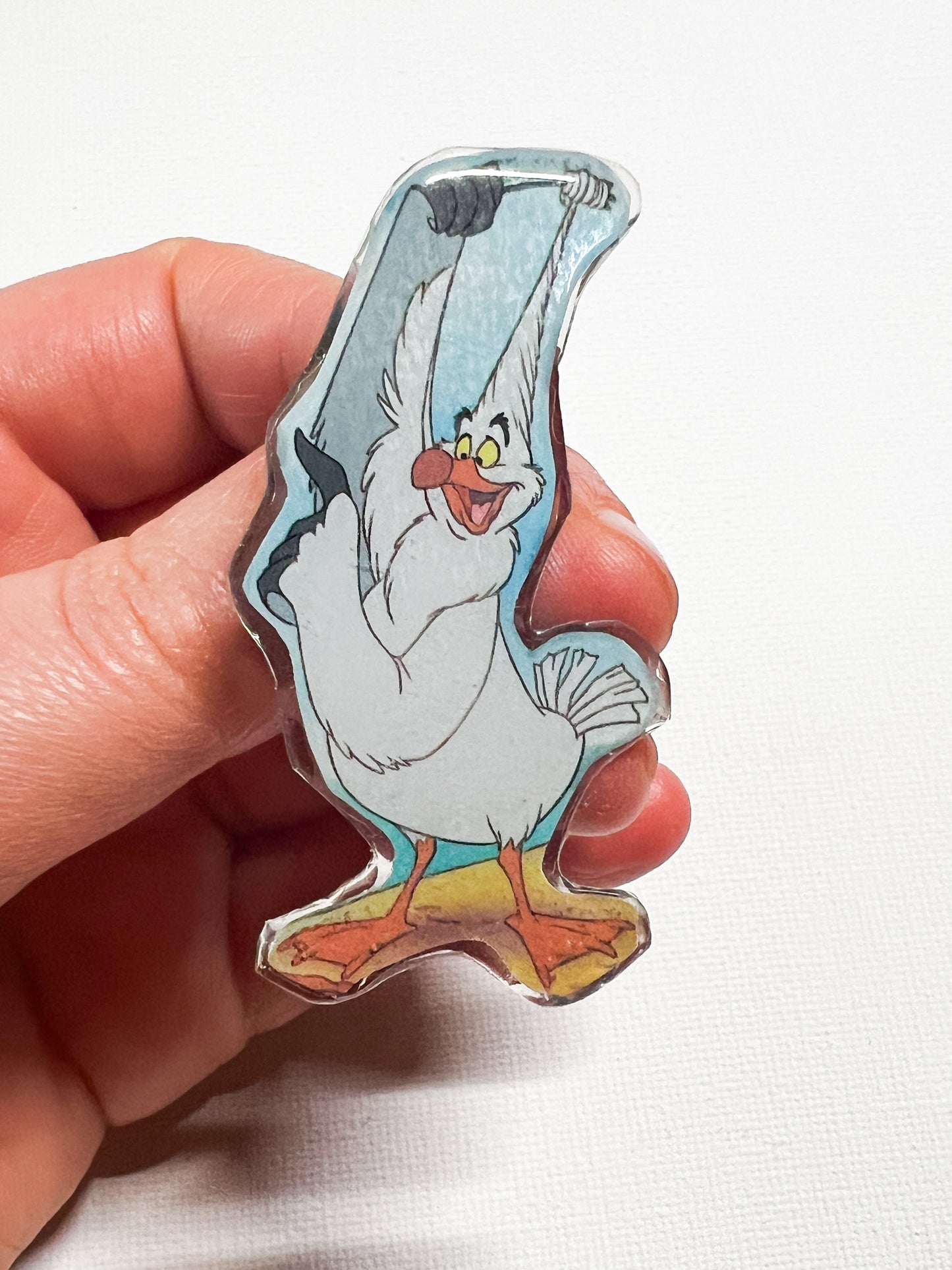 Seagull with Fork Pin | Handmade Upcycled Book Art Pin | Funny Bird Accessory