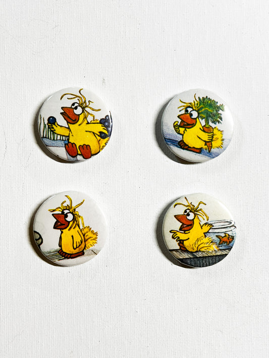 Upcycled Yellow Bird Fridge Magnets Set of 4 | Handmade | Nebo Child