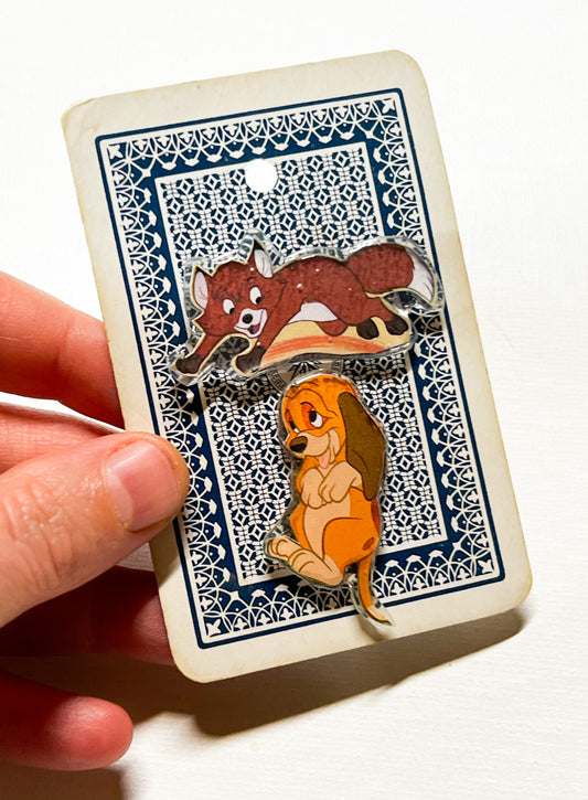 Woodland Friends Pin Bundle | Handmade Fox & Dog Pins | Upcycled Book Art Accessory