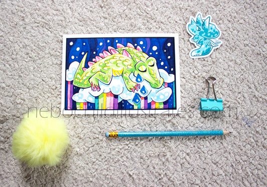 Sleepy Crocodile Art Print